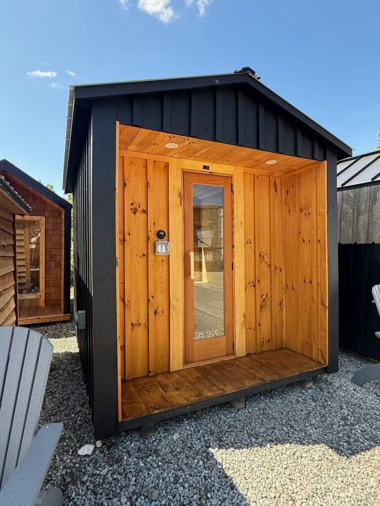 8′ x 10′ A Frame Sauna Wood Fired Serial #00436