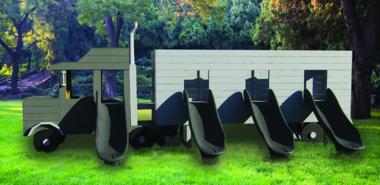 Small Semi with Box Trailer