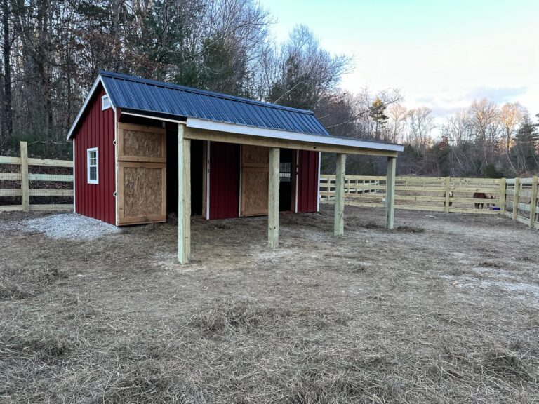 10′ x 20′ Horse Run In with Overhang