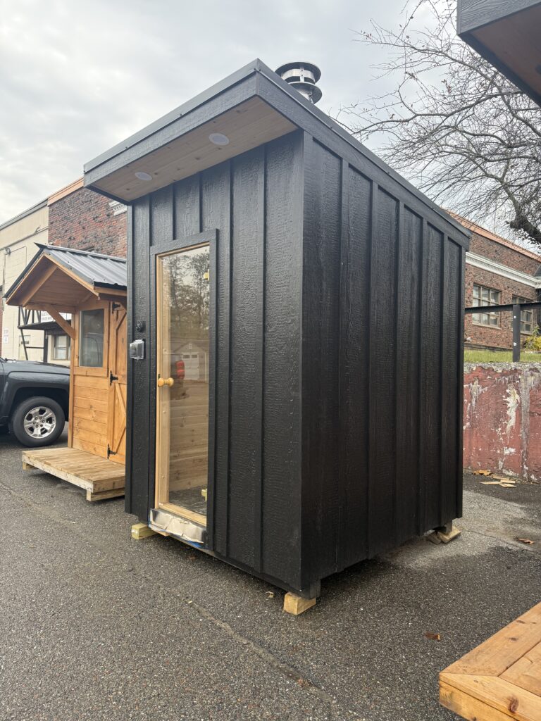 6′ x 6′ Board and Batten New England Sauna Wood Stove Serial#00536