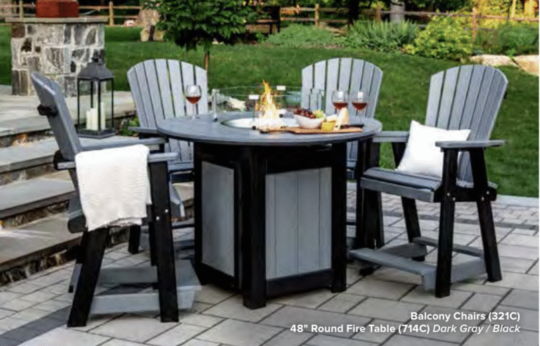 Bar Height Fire Table Set