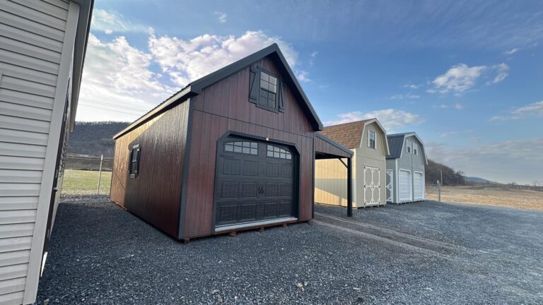 14’ x 28’ Painted New England Cape Two Story A-Frame Garage