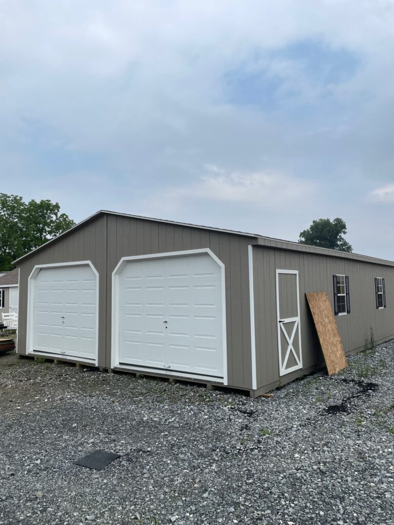 24′ x 36′ Painted 3 Pitch Double Wide Garage