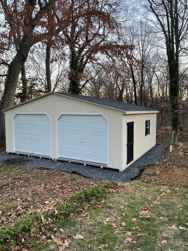 24′ x 24′ Painted 3 Pitch Double Wide Garage